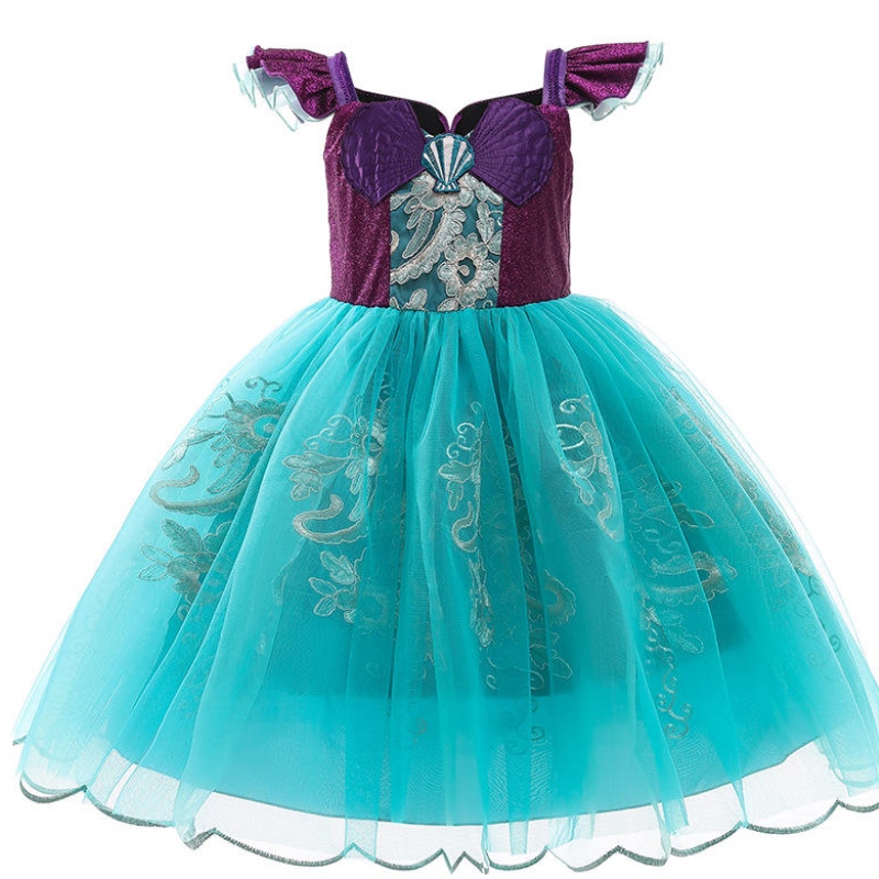 Piger lille havfrue ariel prinsesse kjole halloween fancy kostume børn baby pige karneval fødselsdag fest tøj sommer dress up