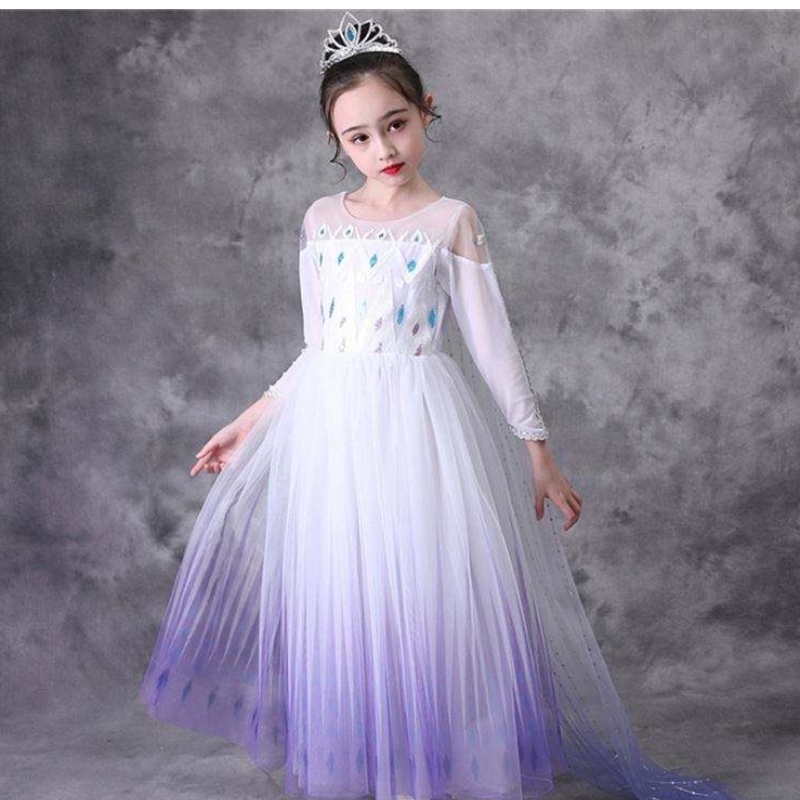 Cos110 piger kjoler prinsesse cosplay elsa kjole halloween tøj fancy tv&film kostume børn