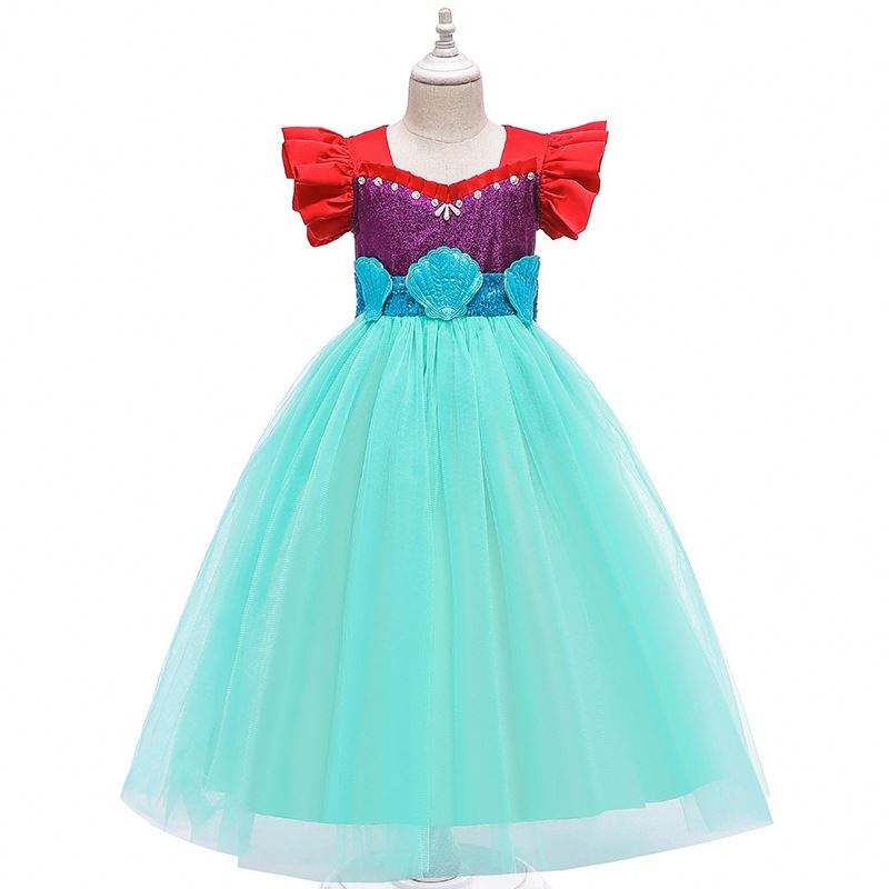Baige Kids Mermaid Ariel Princess Girl Dress Halloween Performance Cosplay Costume Mry002