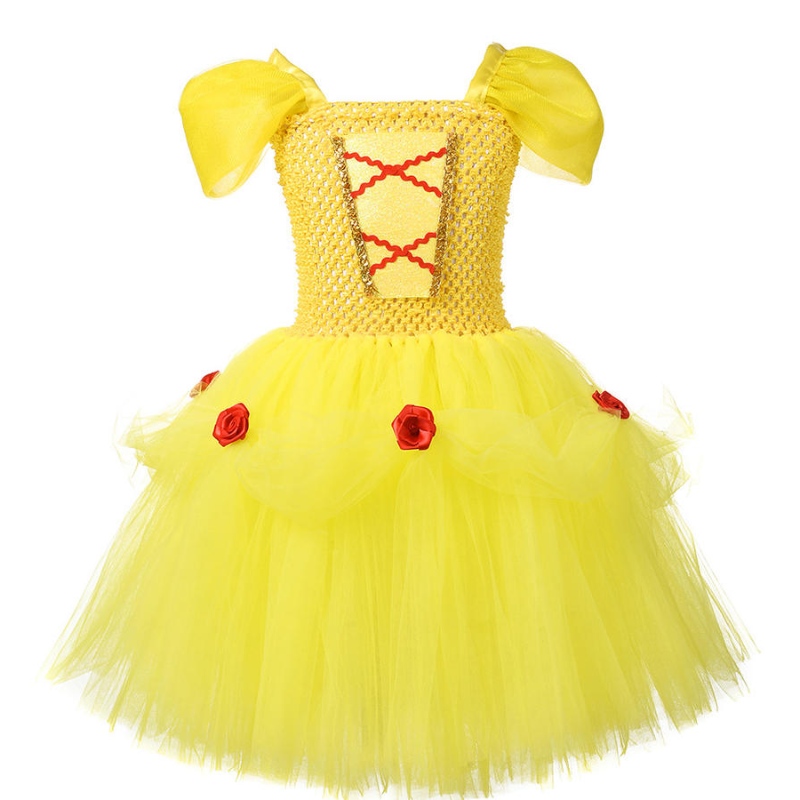 Beklædningsprinsesse kjole af skulder lagdelt kostume til lille pige