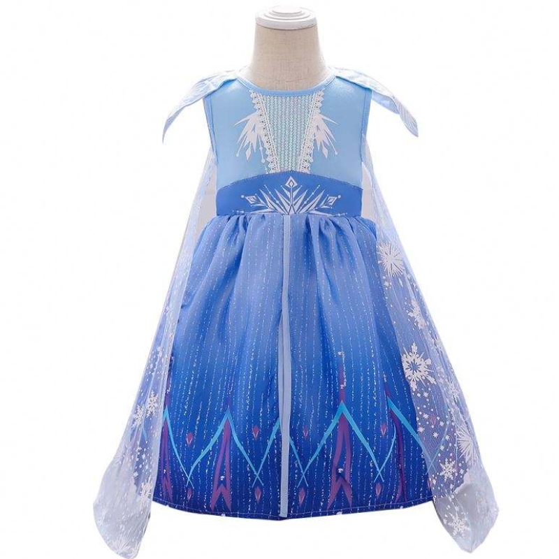 Baige piger sommer kjolenyfødt baby Elsa 2 blå pige fest kjole bx1730