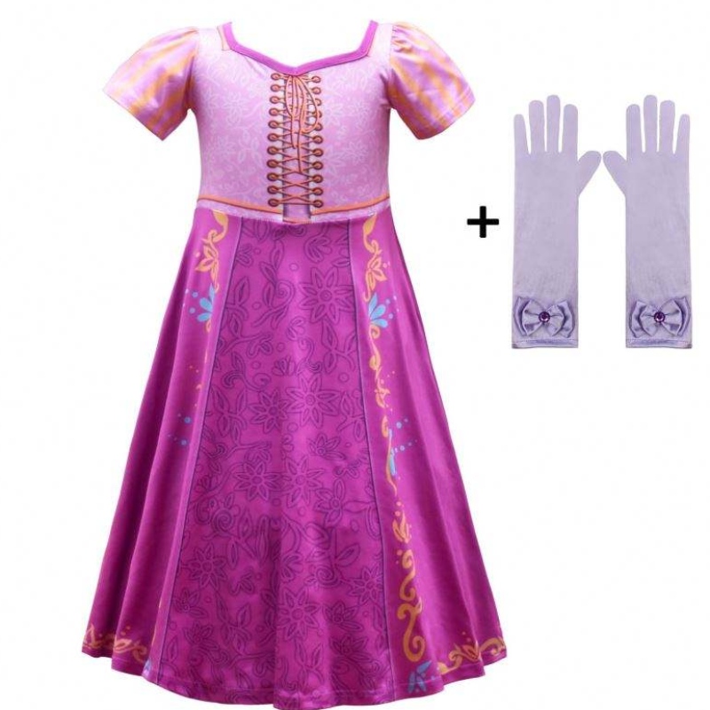 Ny stil rapunzel piger lang kjole cosplay kostume is prinsesse tegneserienederdel til fest 3753