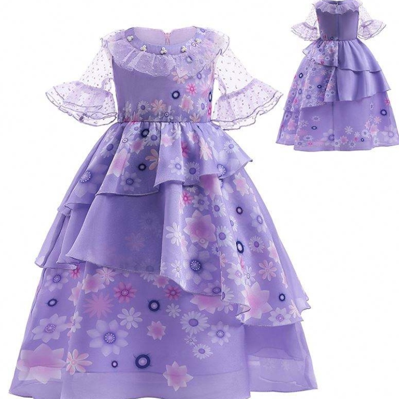 Baige cosplay isabella lilla anime encanto kjole karneval fest prinsesse kostume til piger