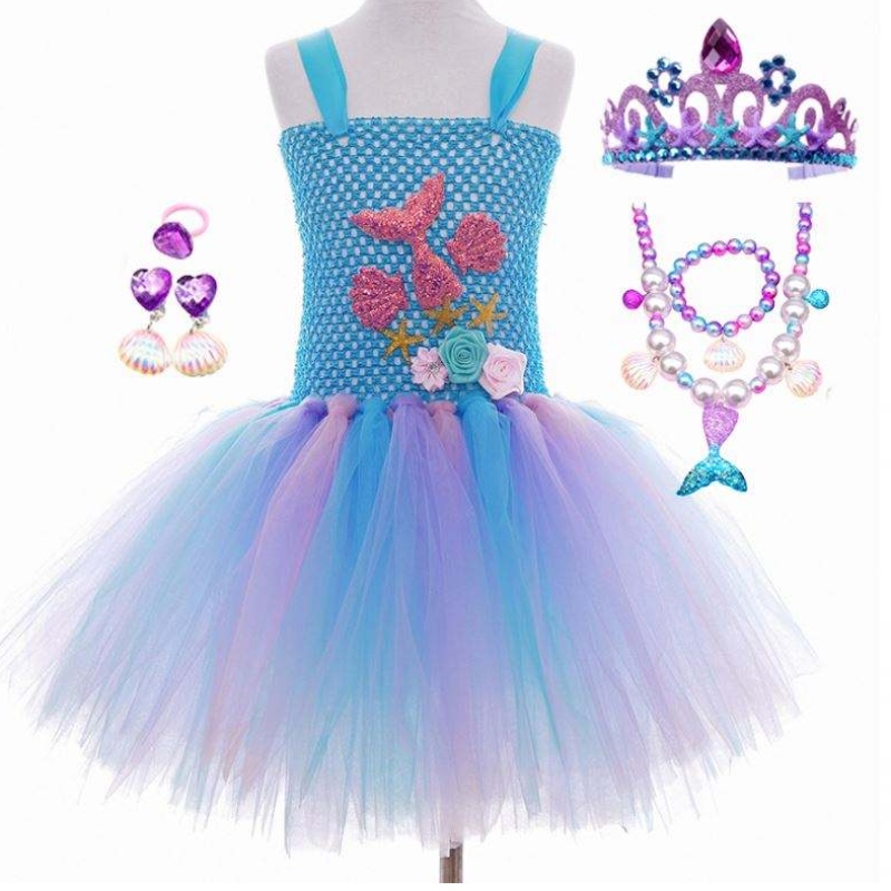 2022 Bedste sælge børn Halloween cosplay kostume tøj Tutu Little Mermaid kostume HCMM-017