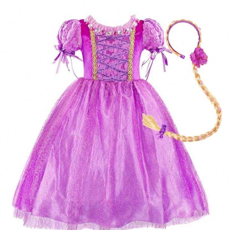 gadgets 2022 små piger lilla farve rapunzel prinsesse kjole med tilbehør hcrs-006