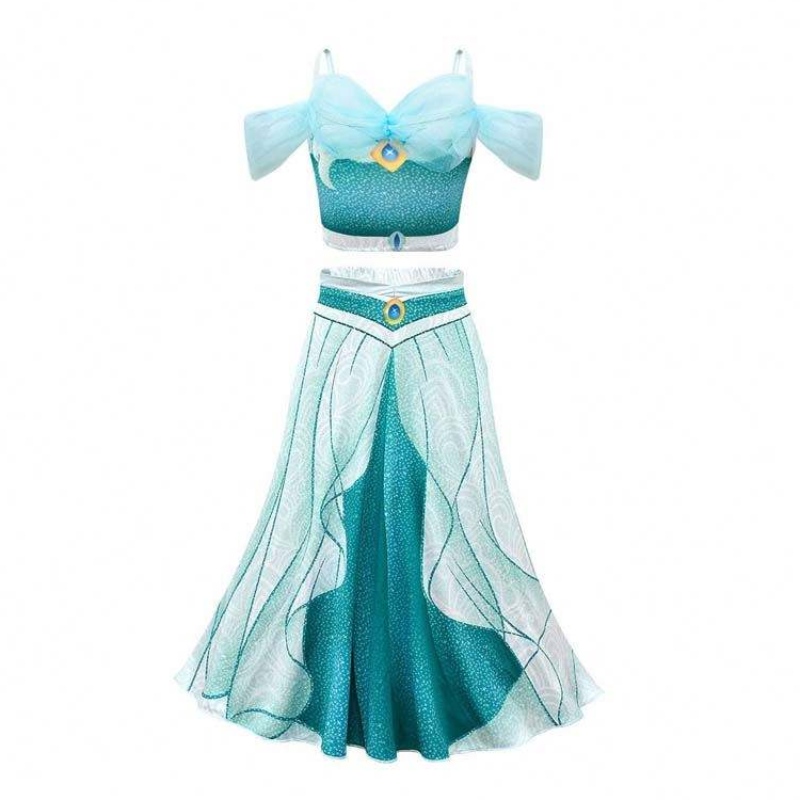 Novedadess 2022 Halloween Cosplay Arabian Princess Aladdin og Jasmine kostume med pandebåndsmykker HCAL-005