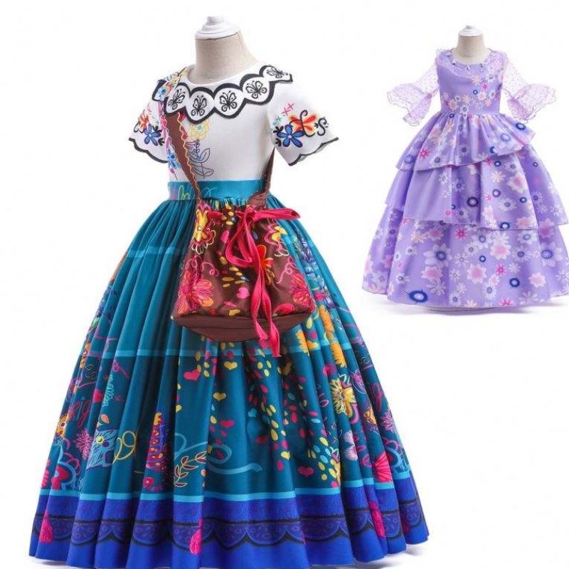 Factory Direct Supply New Carnival Kids Party Cosplay Costume Isabella Purple Encanto kjole til børn HCIS-001