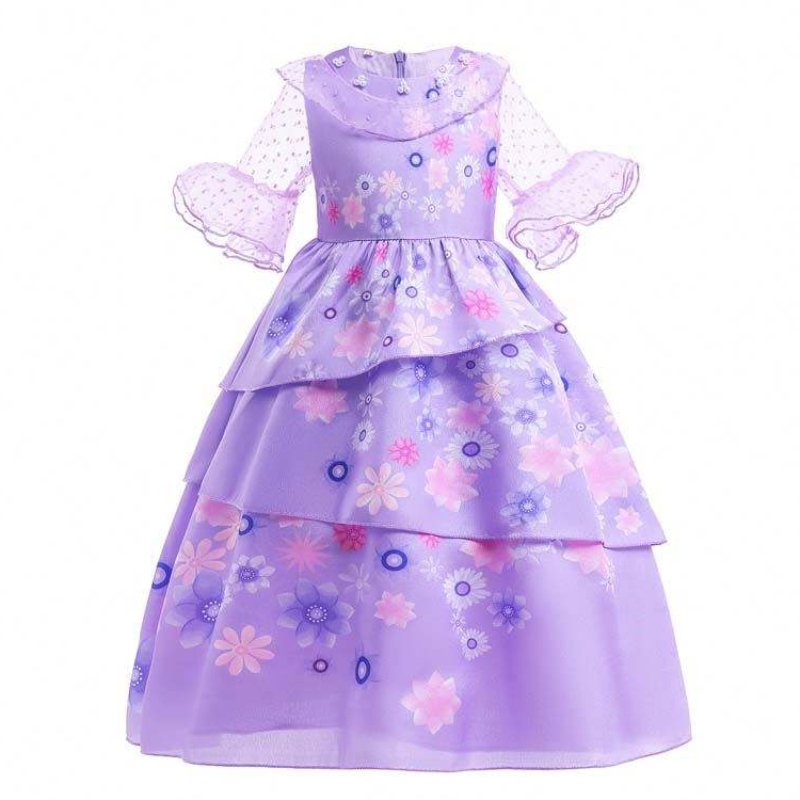 Factory Direct Supply New Carnival Kids Party Cosplay Costume Isabella Purple Encanto kjole til børn HCIS-001