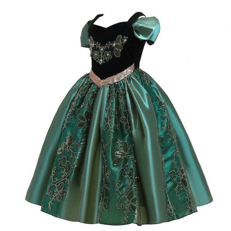 022 Bedst sælgende kjole Baby Kids Little Girls Halloween Princess Anna Elsa Dress Costume med Cape HCGD-032