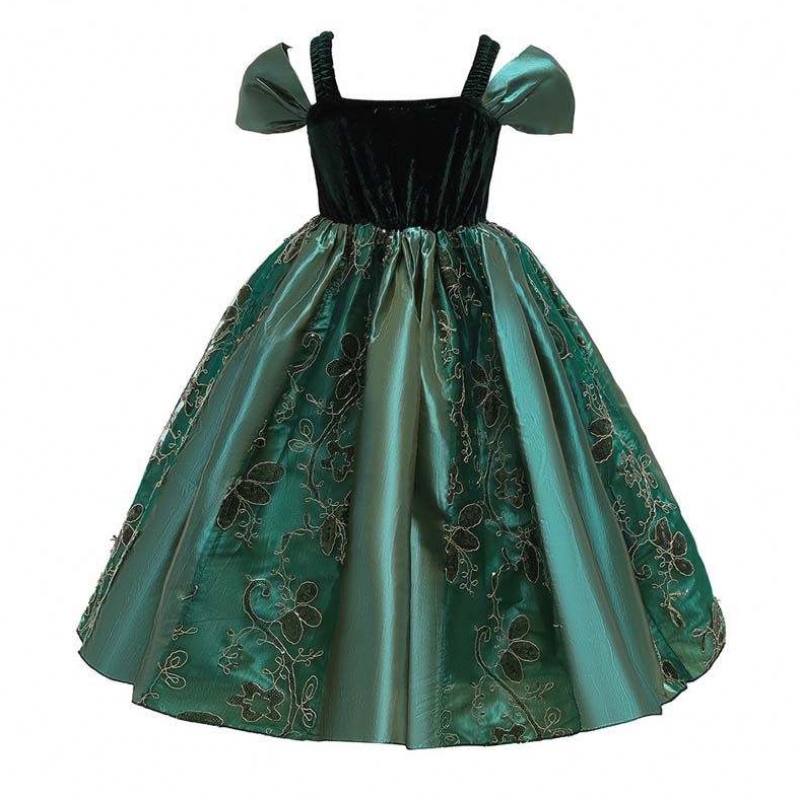 022 Bedst sælgende kjole Baby Kids Little Girls Halloween Princess Anna Elsa Dress Costume med Cape HCGD-032