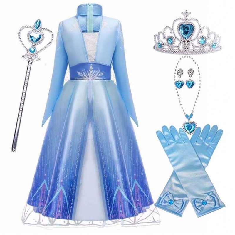 Børn Girls Halloween Party Cosplay 110-150 cm Princess Dress Up Elsa Dress Princess HCGD-011