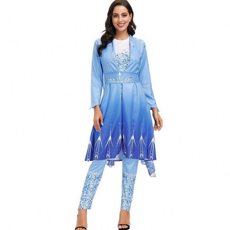 2022 Nye ankomster Voksen Snow Queen Elsa Cosplay Halloween kostume Kvinder HCGD-055