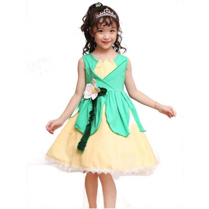 Kids Halloween-kostume Tiana-kostumeprinsesse og frø-kostume til piger HCTB-007
