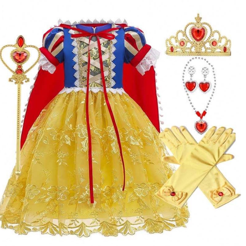 2022 Ny Sofia Aurora Snow White Elsa Rapunzel Costume Dress Halloween Cosplay Girl Princess kjole HCSW-009