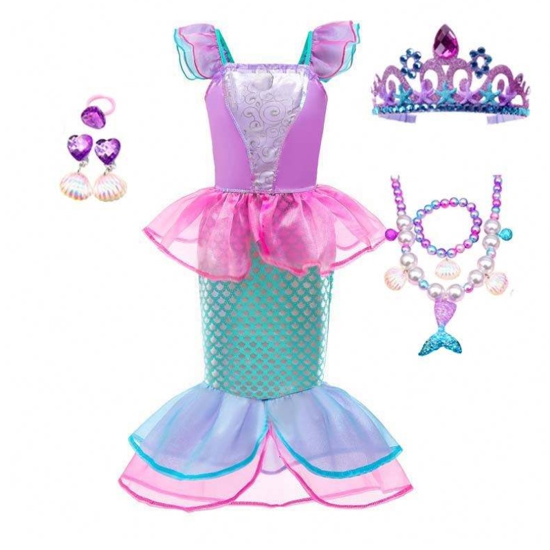 Halloween fødselsdagsfest julekostumer med tilbehør Little Girls Mermaid Carnival Costume Supplies HCMM-005