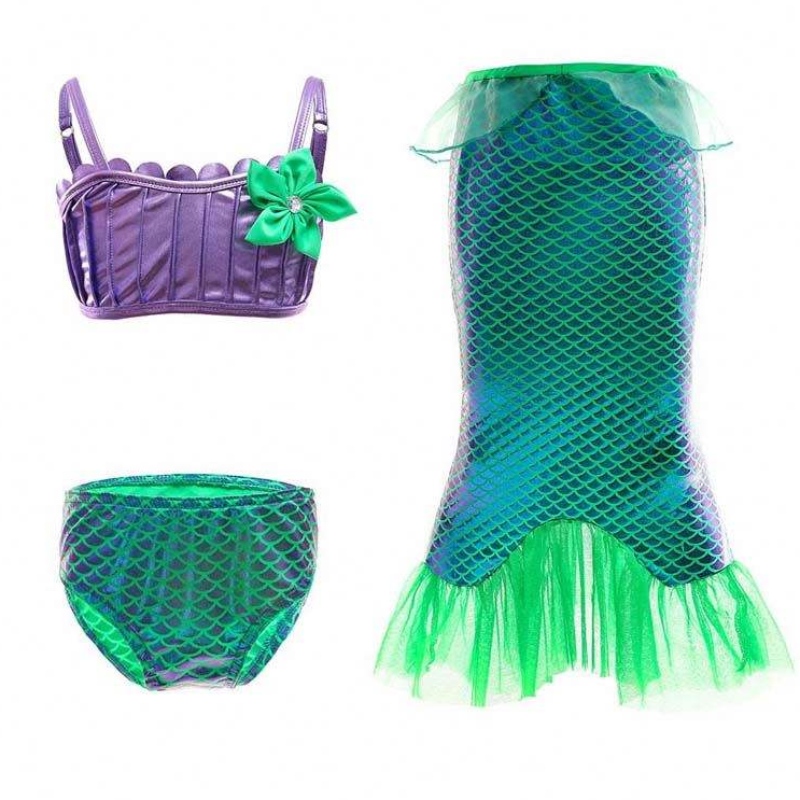 2022 Engrospris Prinsesse Dress Up Little Girls Mermaid Long Tail Dress Girls HCMM-007