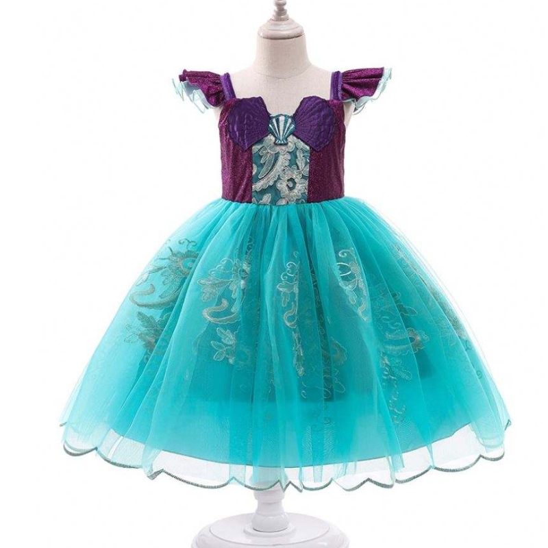 Baige Girls Mermaid Ariel Princess Dress Cosplay kostumer til babypige Havfrue Dress Up Children Halloween tøj