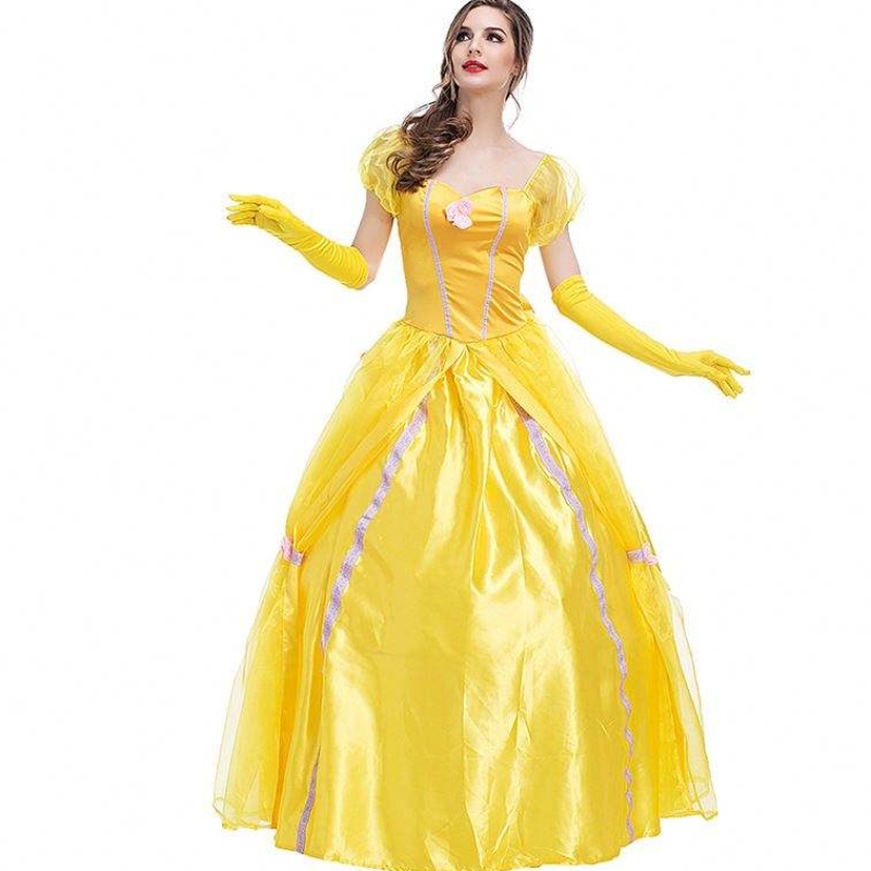 Cosplay belle prinsesse kjole dame kjoler til skønhed og udyret kvindens fest tøj kostumer
