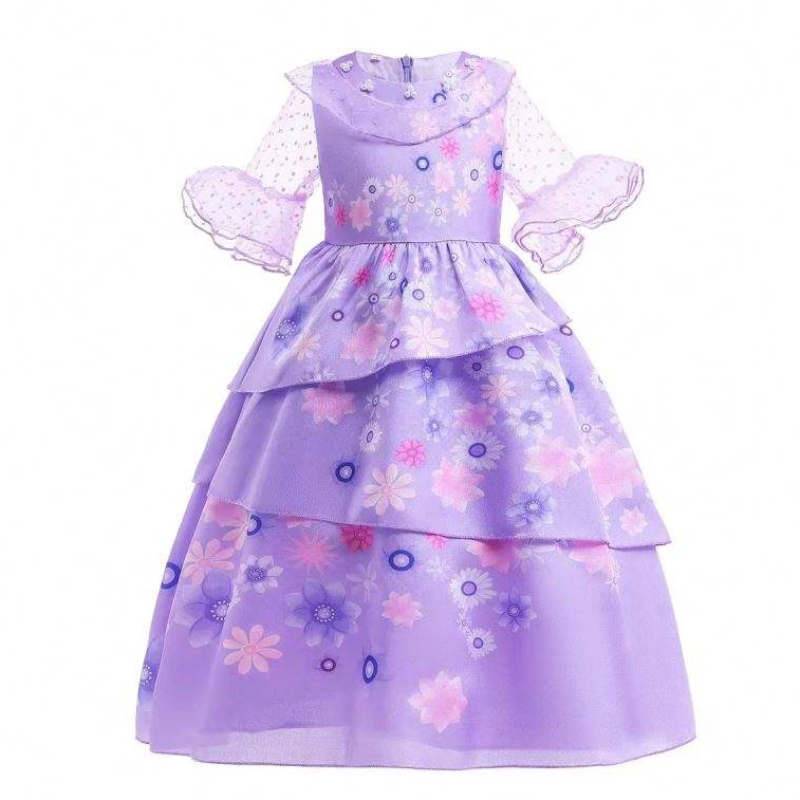 Anime encanto cosplay isabella lilla kjole piger prinsesse kostume børn fancy kjole