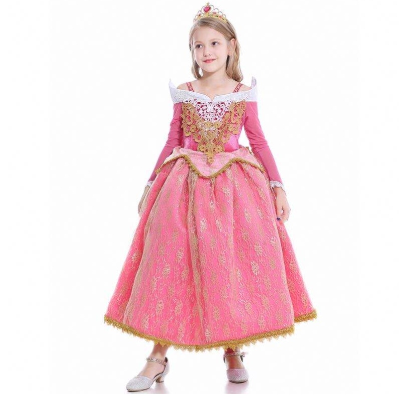 Baige 2021 Nye piger cosplay Elsa kjoler børn frocks tøj polyester mønster Anna prinsesse fest kjole