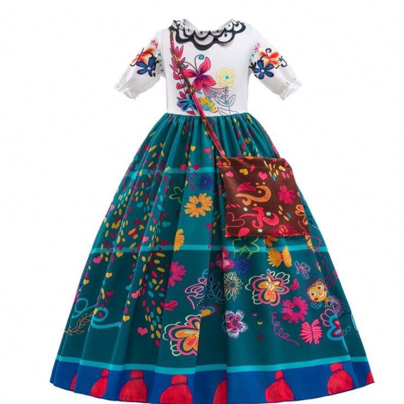 Ny mode børn encanto film kostume halloween mirabel cosplay lang kjole barbie fashionistas tøj