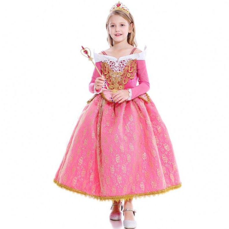 Piger kjole sovende skønhed prinsesse aurora blonder kjole cosplay performance kostume D0701 SMR026