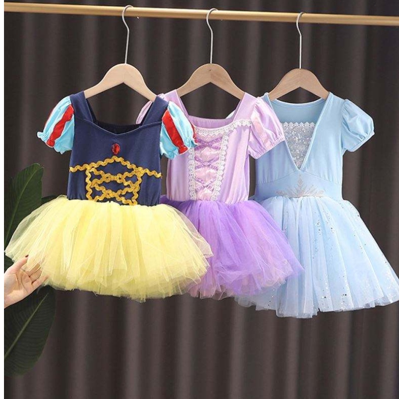Børn Elsa Anna Rapunzel Snow White Tutu Dress Princess Costume Kids Girl Performance Dance Leotard Ballet Baby Girls Dress