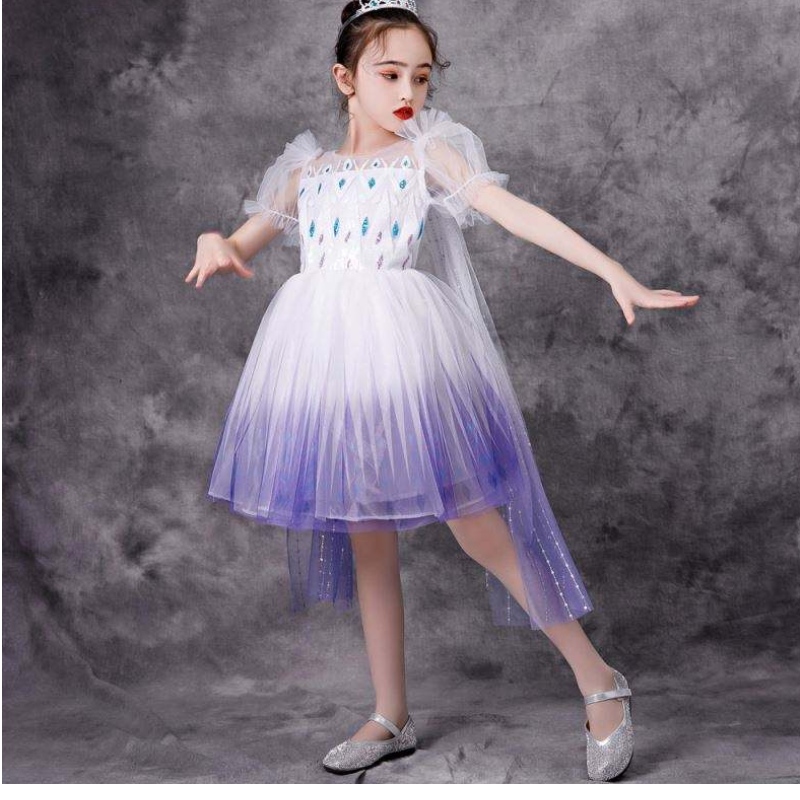 Ny pige Elsa 2 Aisha White Dress Kilde Børn Prinsesse Girls Halloween Princess Dress Tutu Summer Wedding Birthday Party Dress