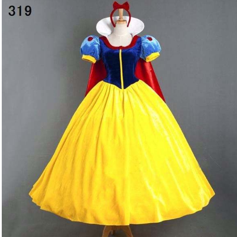 Engros kvinder voksen halloween tegneserie prinsesse sne hvid kostume til salg hvid sne prinsesse med travlhed