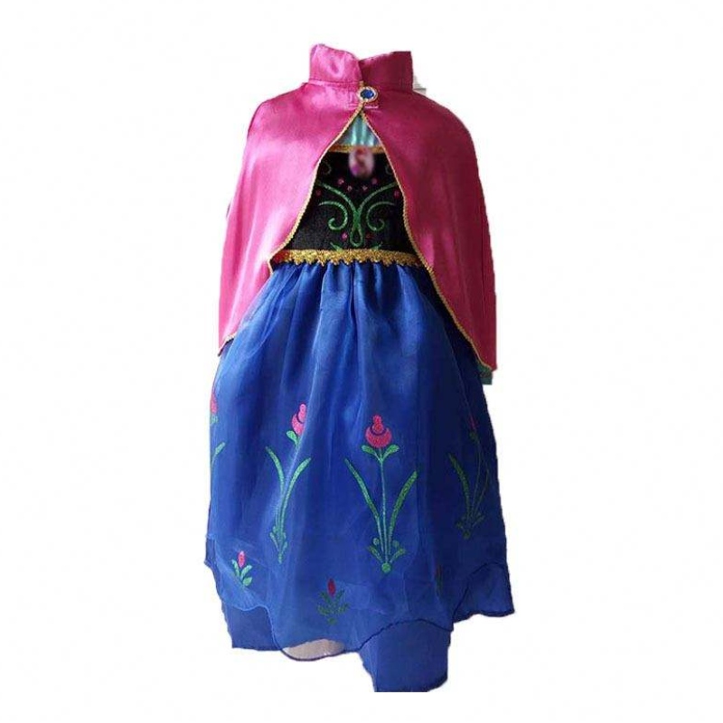 Piger Elsa Anna Dress Cartoon Cosplay Snow Queen Princess kjoler Elsa Toddler Børne tøjkjoler til piger