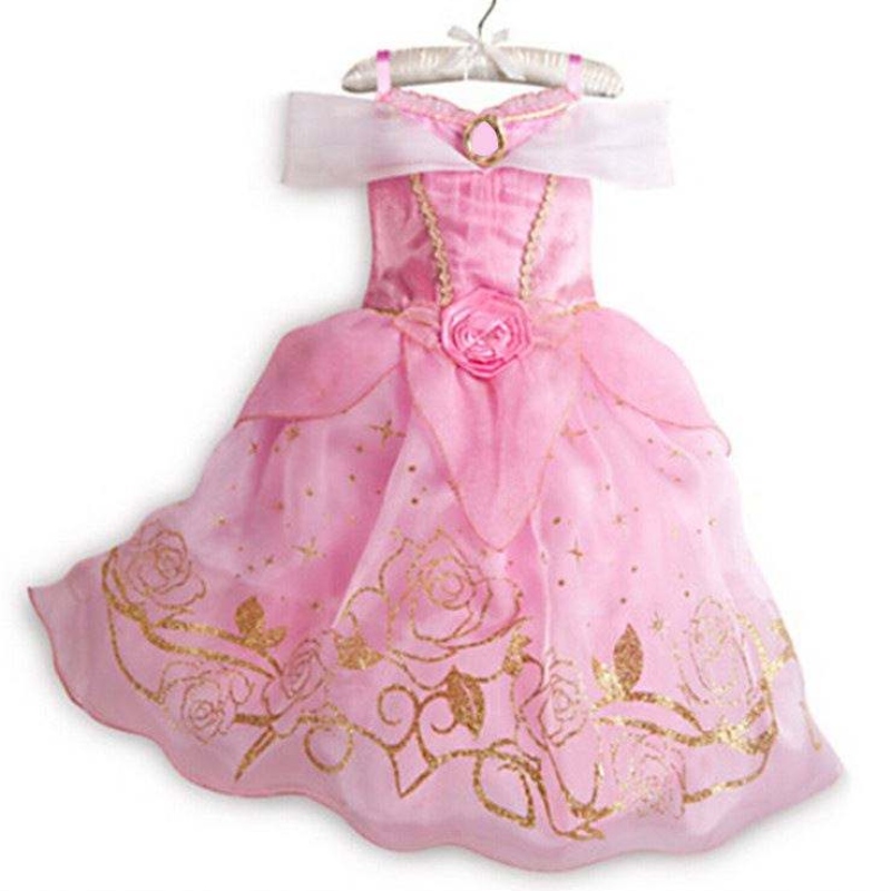 Kid Princess Dress Girl Summer Fancy Party Clothes Børn Rapunzel Sovende skønhed Julekarneval kostume
