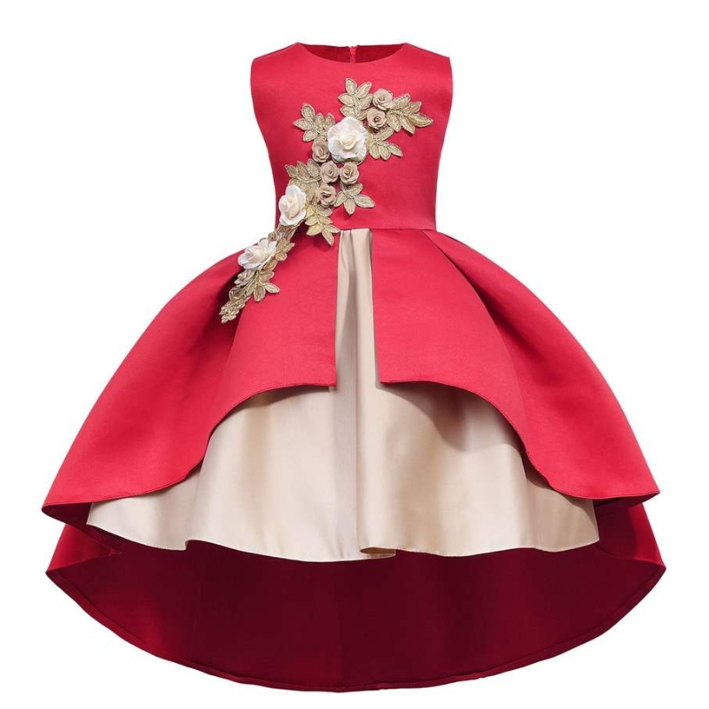 Engros ærmeløs prinsesse kjoler bue blonder prinsesse kage tøj til børn børn blomster pige kjoler