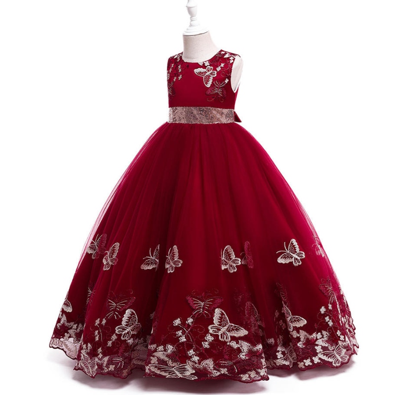Engros pige brudekjole elegante baby piger broderi design kid kjoler til fødselsdagsfest kjole kjole kjole