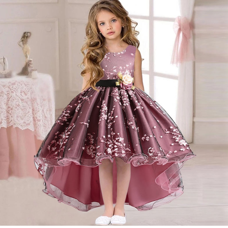 2022 Pageant Vintage Dress Kids Party First Bridesmaid kjoler til piger børn kostume brudekjole pige spædbarn Vestido teenager