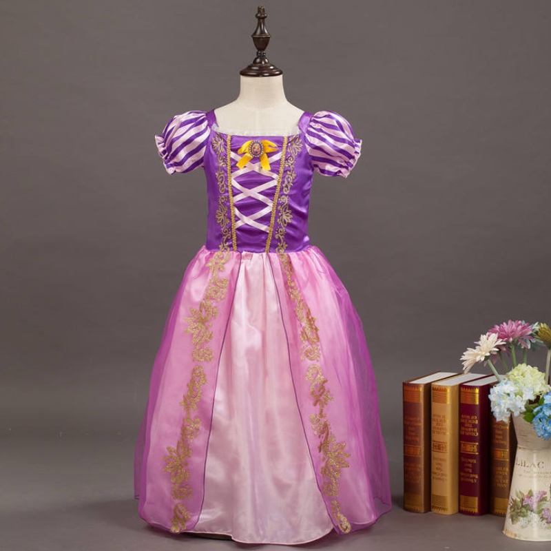 Piger rapunzel prinsesse cosplay kjoler fest gave mesh ball kjole fødselsdag film kostume