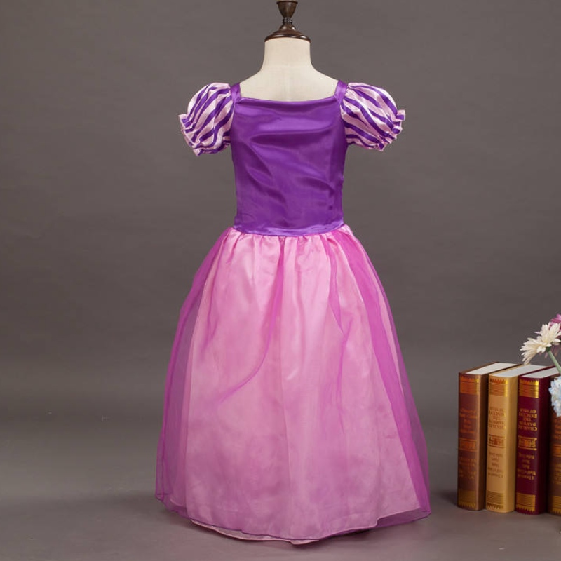 Piger rapunzel prinsesse cosplay kjoler fest gave mesh ball kjole fødselsdag film kostume