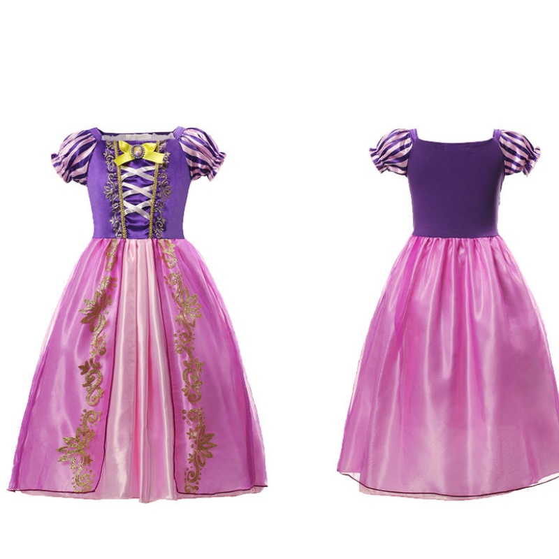 Piger rapunzel prinsesse cosplay kjoler fest gave mesh ball kjole fødselsdag film kostume