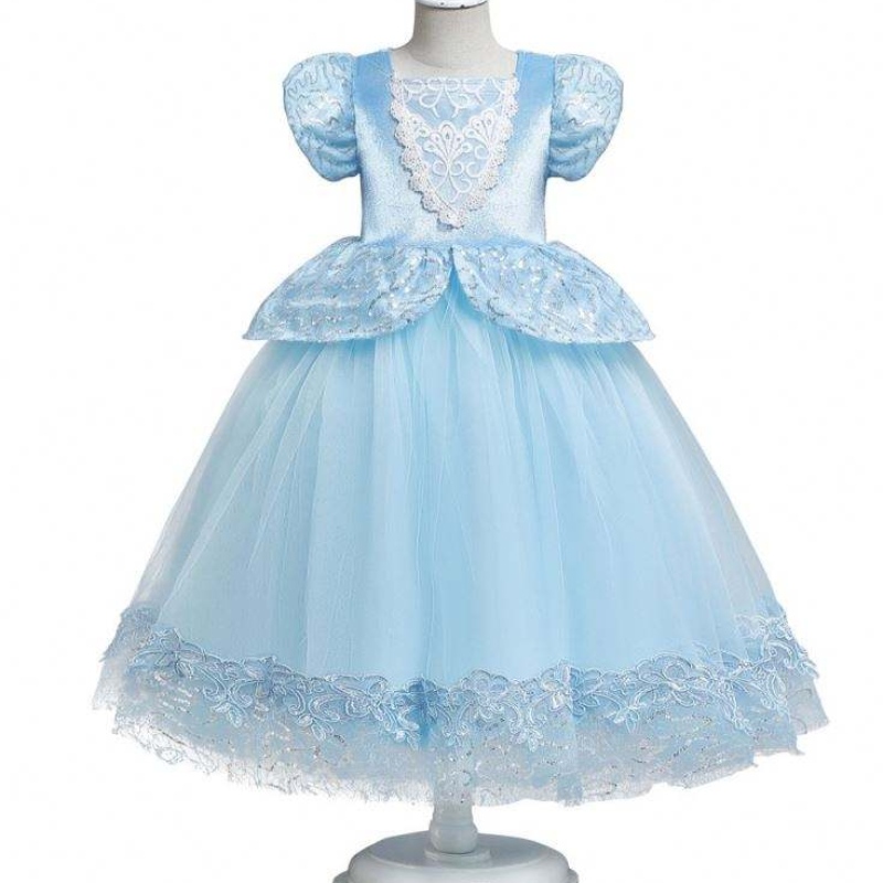 Blå prinsesse kjole til piger Halloween Party Cosplay Costume Kids Princess Dress Up