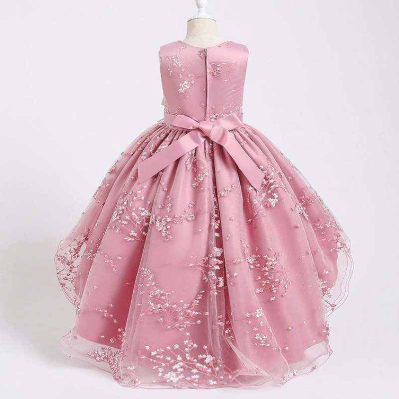 Kids Party Dress Tailing Princessnederdel Girl Wedding Girl Girl kjoler med smukke blonder