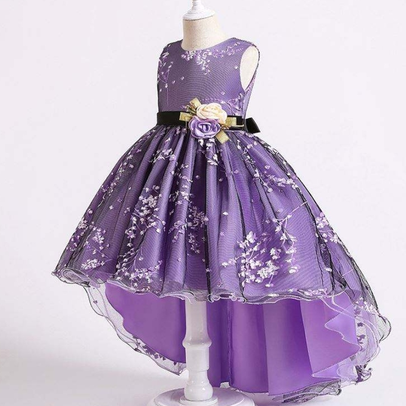 Baige Children Dress Girls Bow Wedding Gown Bagefter Western Party Wear Formal Princess Girl \\\\ \'s kjole 2153