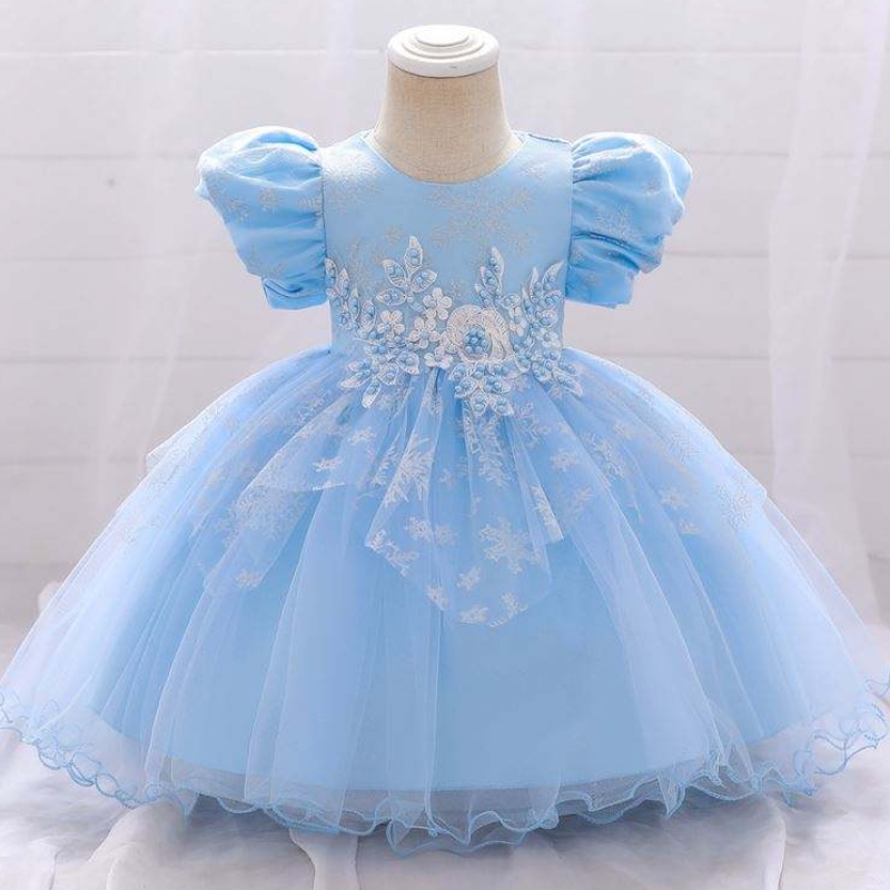 Baige Baby Girl Frocks Design Short Sleeve Performance Dance Dress Children \'s Party Wear Gown L2028XZ