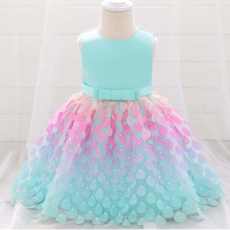 Baige Amazon Top Sale Mermaid Sequin Baby Dress Princess Girls Party Birth