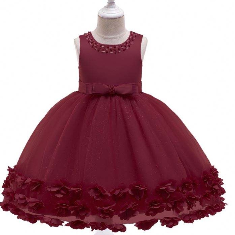 Baige engros prinsesse blomster kjole piger fødselsdag fest bryllup kostume fancy baby kjoler
