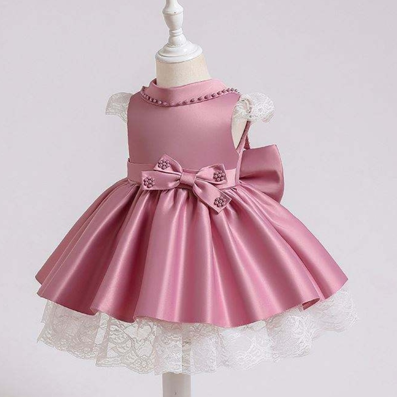 Baige seneste designs baby pige fest kjole blomster pige sequined prinsesse kjole jul baby pige kjole xz003