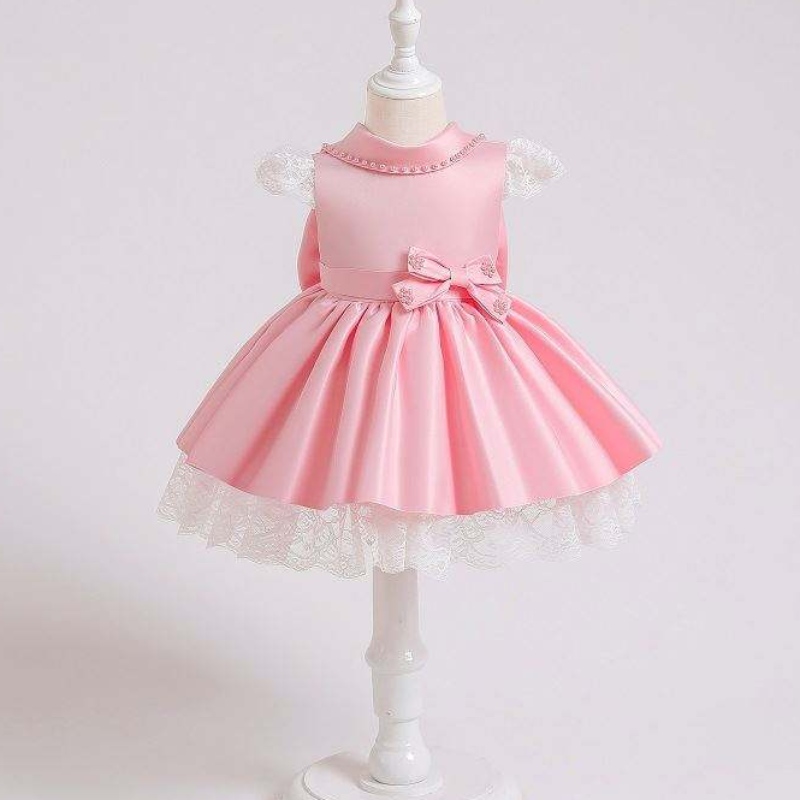 Baige seneste designs baby pige fest kjole blomster pige sequined prinsesse kjole jul baby pige kjole xz003