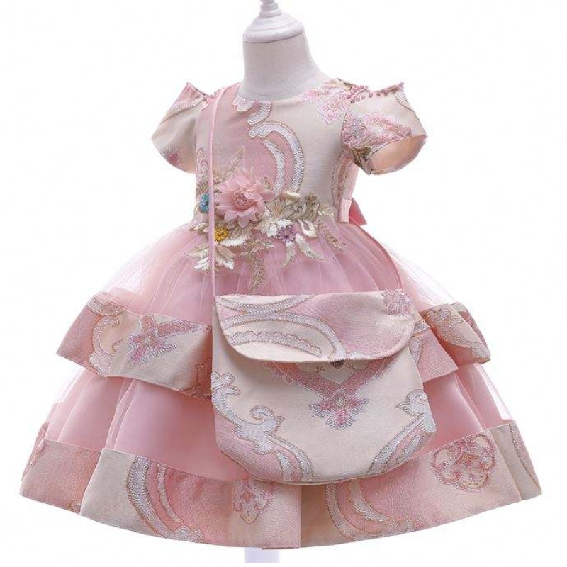 Baige Amazon Hot Sale Ny bryllupsbegivenhed Frock Fødselsdagsceremoni Pige Party Dress Kilde Børn 3-8 år gammel pige Fancy kjoler L5212