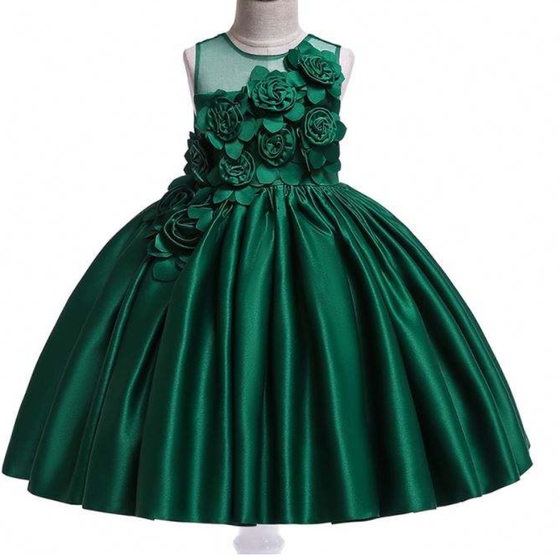 Engros bryllupskugle kjole prinsesse baby blomster pige mode fødselsdag fest kjole l5068