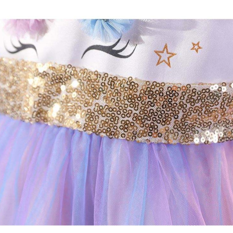 Baige Unicorn Tutu Party Dress Unicorn Dress Girl Princess kjoler kostume