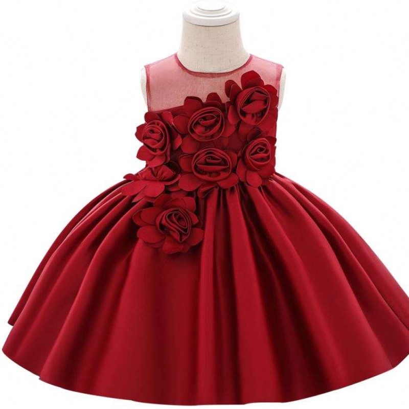 Baige 2020 seneste 4 farvernyfødt baby bomuld linned fest stil perler blonder prinsesse spædbørn småbørn børne kjoler l5068xz