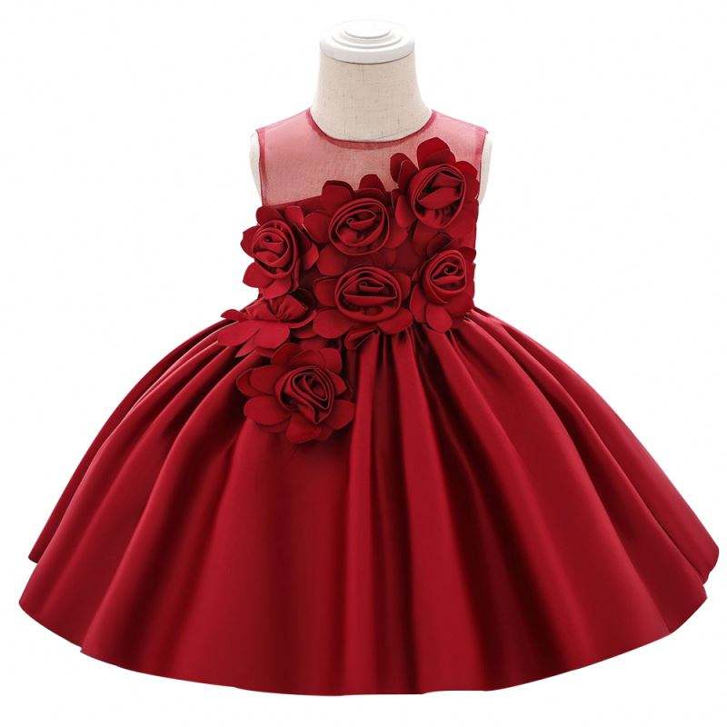 Baige 2020 seneste 4 farvernyfødt baby bomuld linned fest stil perler blonder prinsesse spædbørn småbørn børne kjoler l5068xz